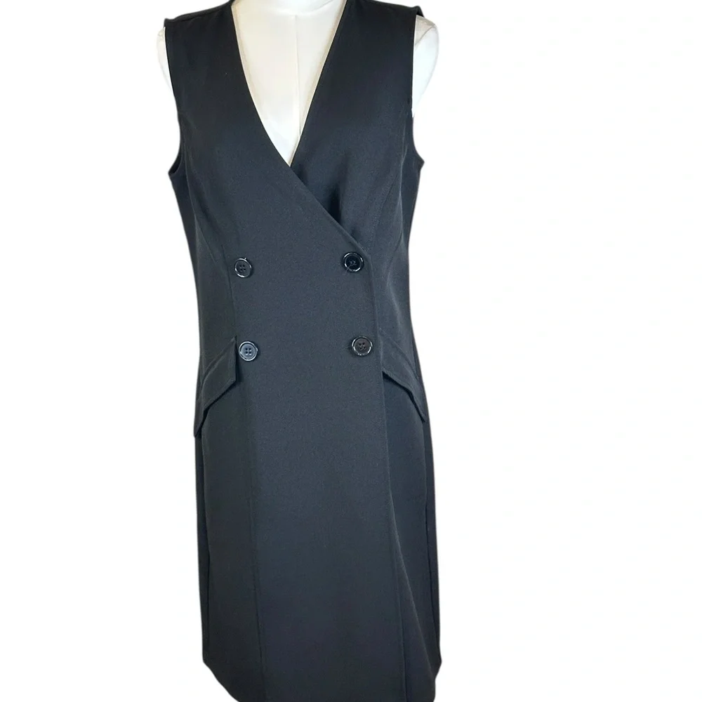Max Studio Black Double-Breasted Midi Dress - Picture 4 of 12